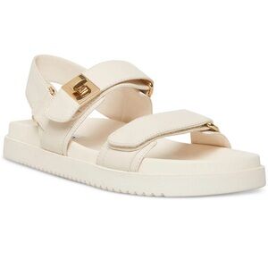 Steve Madden Womens Mona Ivory Slingback Leather Sandals Size 8 Medium